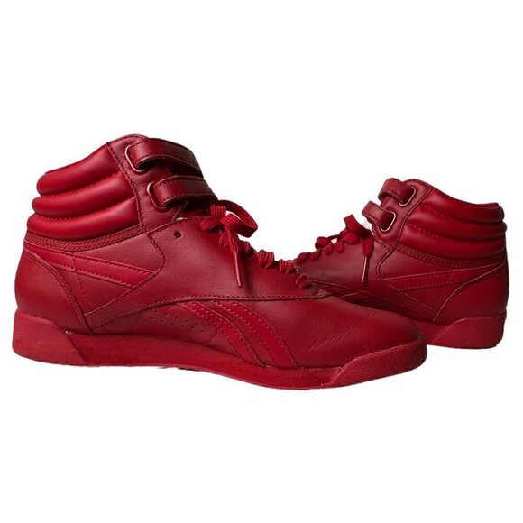 Reebok Women’s Freestyle Hi M43399 Red High Top Sneakers Size 7.5 Retro - Picture 2 of 12